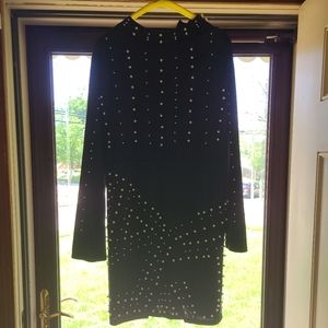 Black bodycon dress with pearl accents Shien Curve size 2xl